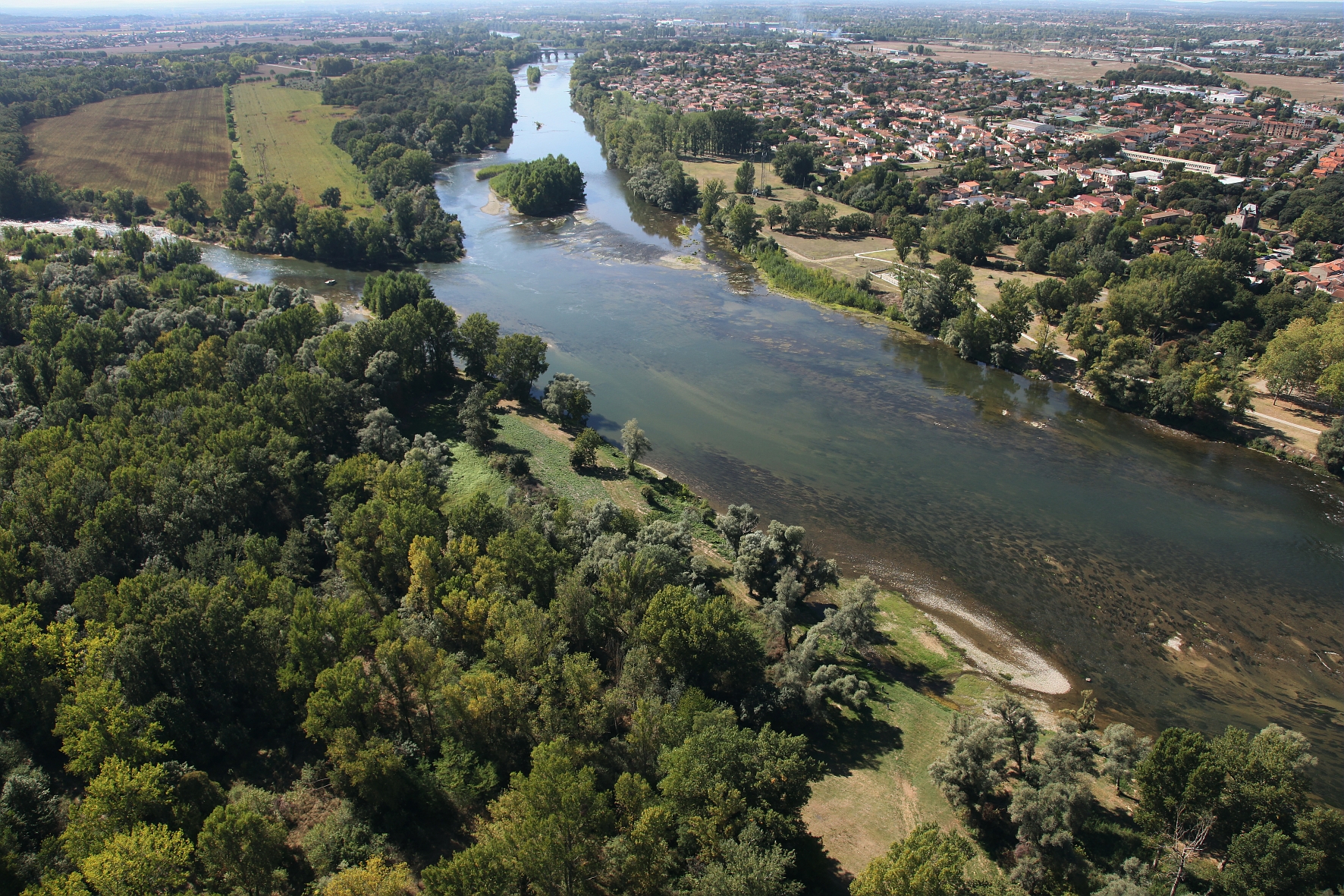 Photo de la confluence Garonne-Ariège