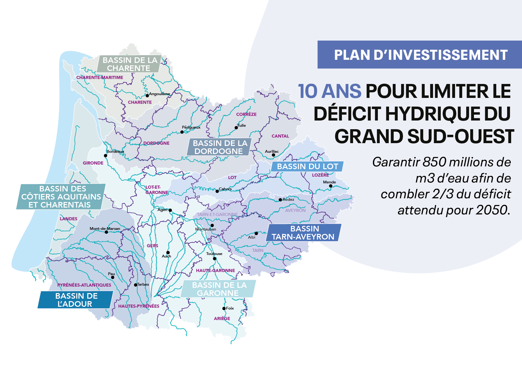 Carte du bassin Adour-Garonne